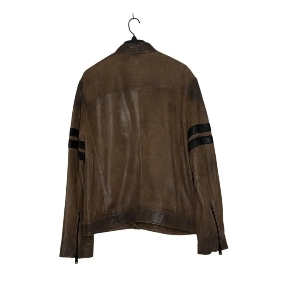 Wilsons Aiden Color Blocked Leather Racer Jacket Mens Size XL New NWT